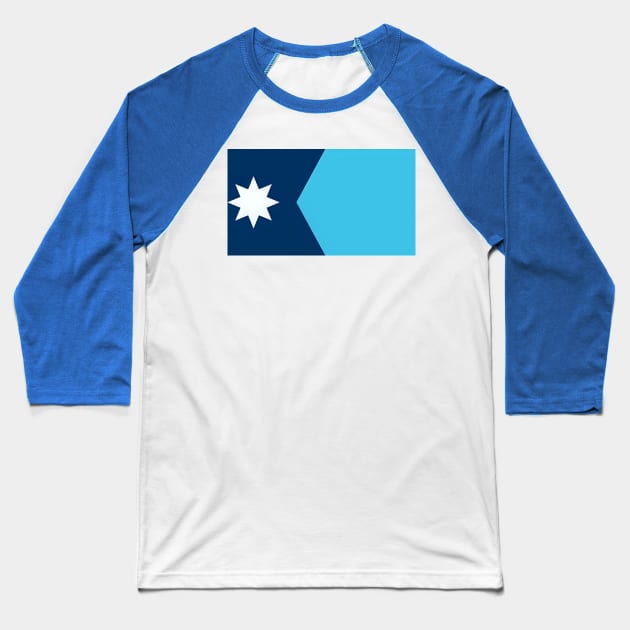 Minnesota State Flag Baseball T-Shirt by Rogue Clone